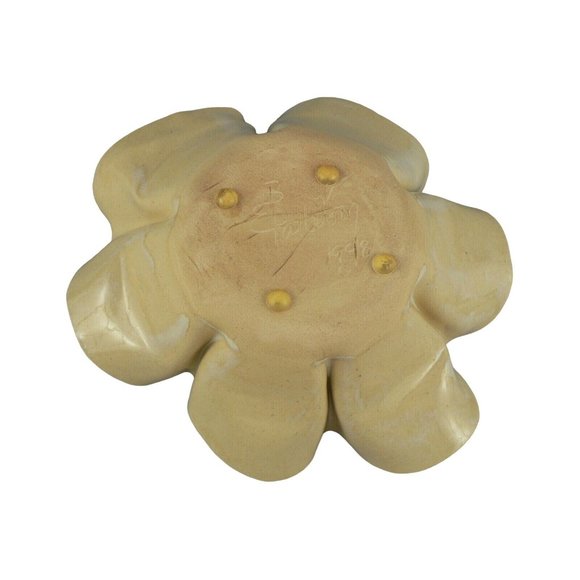 Pottery Bowl Patterson Fluted Abstract Petal  Leaf Artist Signed 1993 - Picture 7 of 11